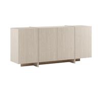 AltoBuy Buffet 4 Portes Aspect Bois Clair avec Pieds-séparations Pleins Beige - Vision