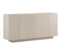 ALTOBUY Buffet TRIVOR 4 portes beige mat 2 portes centrales aspect bois clair Marron