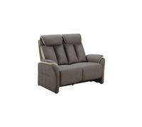 AltoBuy Canapé 2 Places Fixe New Nobuck Gris foncé et Beige - Odeon