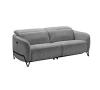 Canapé relax électrique 3 places tissu polyester gris - AMSTEN