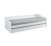 AltoBuy CANTARI - Lit Gigogne 90x190cm en Pin Massif Coloris Blanc