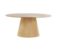 Altobuy Table Caracas - Ovale 160 cm - Pied central - MDF placage frêne
