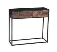 AltoBuy Console 2 Tiroirs en Métal Noir et Bois Recyclé - Jordan