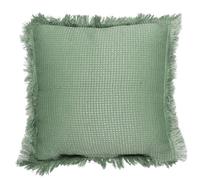 AltoBuy Coussin 40x40 cm déhoussable en Coton Style gaufré Coloris Vert Sauge