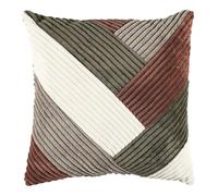AltoBuy Coussin 40x40 cm en Polyester Style Patchwork cotelé Coloris Marron et Vert