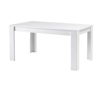 AltoBuy Denae - Table de Repas Rectangulaire 160x90cm Laquée Blanc Brillant