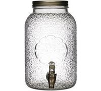 ALTOBUY Distributeur à boisson 3,8L en verre décor citron avec robinet Transparent Transparent