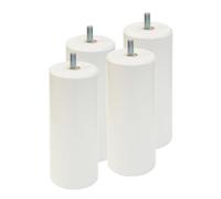 AltoBuy ELEA - Jeu de 4 Pieds 15 cm Blanc pour sommier tapissier
