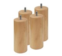 AltoBuy ELEA - Jeu de 4 Pieds 15 cm Naturel pour sommier tapissier