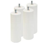 AltoBuy ELEA - Jeu de 4 Pieds 20 cm Blanc pour sommier tapissier