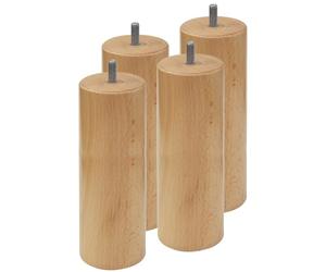 AltoBuy ELEA - Jeu de 4 Pieds 20 cm Naturel pour sommier tapissier | Bois massif