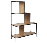 AltoBuy ENDIS - Etagère Escalier 4 Niveaux Aspect Bois et Métal Noir