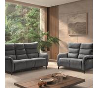 AltoBuy Ensemble Canapés 3P Relax élec + 2P élec Tissu Gris - VARENNE