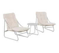ALTOBUY Ensemble jardin 2 fauteuils avec table basse TIXON assise coussin capitonné beige Beige
