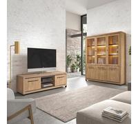 AltoBuy Ensemble Salon Meuble TV + bibliothèque Aspect Bois Finition Houston Oak - VASALY