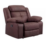 AltoBuy Fauteuil Relax Manuel Tissu Aspect Peau Chocolat - ADOLIS