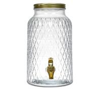 Fontaine à boisson en verre 6L motif diamant avec robinet