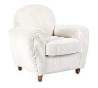 AltoBuy Gandy - Fauteuil Club Tissu Velours Côtelé Beige