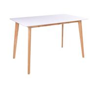 AltoBuy Gram - Table Repas 120x70cm Naturelle et Blanche