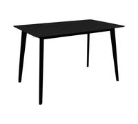 Table Repas GRAM -120x70cm Noire Piètement Hévéa -