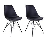 Lot de 2 chaise en metal non empilable non pliable H. 86 cm interieur noir