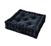 AltoBuy Harris - Coussin de Sol 50x50cm Velours de Coton Capitonné Coloris Bleu Nuit