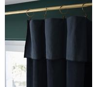 AltoBuy Harris - Rideau Ajustable 140x270cm Velours de Coton Bleu Nuit + 8 Anneaux Pince