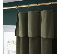 AltoBuy Harris - Rideau Ajustable 140x270cm Velours de Coton Thym + 8 Anneaux Pince