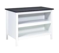 AltoBuy Ilot de Cuisine Blanc et Plateau Anthracite - Kenny
