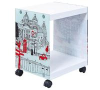 AltoBuy ISLA - Table d'Appoint sur roulettes Motif Londres