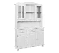AltoBuy Laurie - Buffet Vaisselier 5 Portes 3 Tiroirs Bois Massif Vernis Blanc