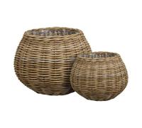 AltoBuy Lot de 2 paniers décoratifs en rotin Naturel tressé - Malek
