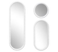 Lot de 3 Miroirs Blanc 75x25 cm / 50x25 cm / Ø25 cm - - TORIS -