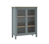 AltoBuy MAKS - Vitrine Basse 2 Portes en Pin Massif Vert Céladon