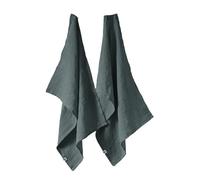 AltoBuy Margaux - Lot de 2 Torchons Essuie-Vaisselle 50x70cm Lin Lavé Ardoise