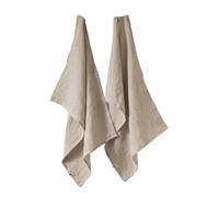 AltoBuy Margaux - Lot de 2 Torchons Essuie-Vaisselle 50x70cm Lin Lavé Sable