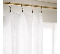 AltoBuy Margaux - Rideau Ajustable 140x270cm Lin Lavé Craie + 8 Anneaux Pince