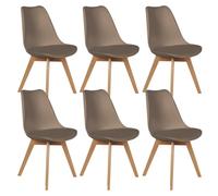AltoBuy MEDALINE - Lot de 6 Chaises Scandinaves Taupe