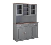 AltoBuy Melina - Buffet Vaisselier 5 Portes 3 Tiroirs Coloris Gris