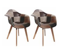 AltoBuy MELO - Lot de 2 Fauteuils Scandinaves Aspect Vieux Cuir