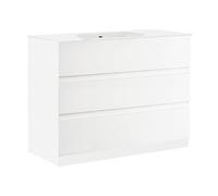 AltoBuy Meuble 82cm 3 tiroirs avec Vasque Finition Blanc laqué - BIRJA