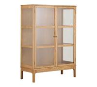 AltoBuy Meuble de Rangement 2 Portes vitrées en chêne et MDF placage chêne - Caceres