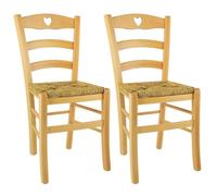 AltoBuy Naples - Lot de 2 Chaises Naturelles et Assises en Paille