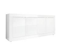 AltoBuy OTELLO - Buffet 4 Portes Finition Blanc Laqué Weiss