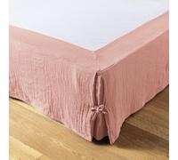Cache-Sommier à Nouettes 160x200cm Gaze de Coton Rose Pêche - OUREA - ALTOBUY Rose G