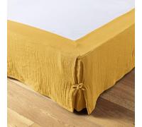 Cache-Sommier à Nouettes 160x200cm Gaze de Coton Safran - OUREA - ALTOBUY Jaune G