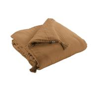 Chemin de Lit 90x200cm Capitonné Gaze de Coton Camel - OUREA -