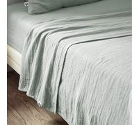 Drap Plat 240x300cm Gaze de Coton Eucalyptus - OUREA - ALTOBUY Vert G