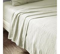 AltoBuy OUREA - Drap Plat 270x300cm Gaze de Coton Vert d'eau
