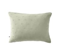 Taie d'Oreiller 50x70cm Gaze de Coton Vert d'Eau à Fleurs Ajourées - OUREA MOTIF -